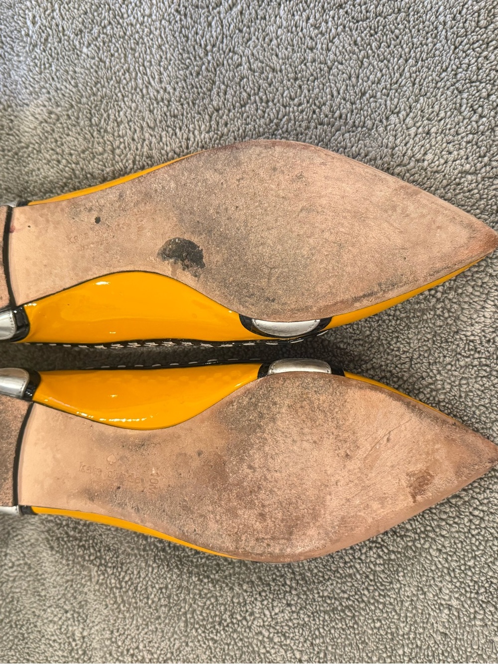 kate spade Yellow, White & Black 'TAXI' Pointed Toe Flats - Picture 3 of 3
